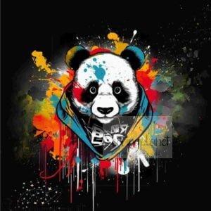 Panela panda na črni