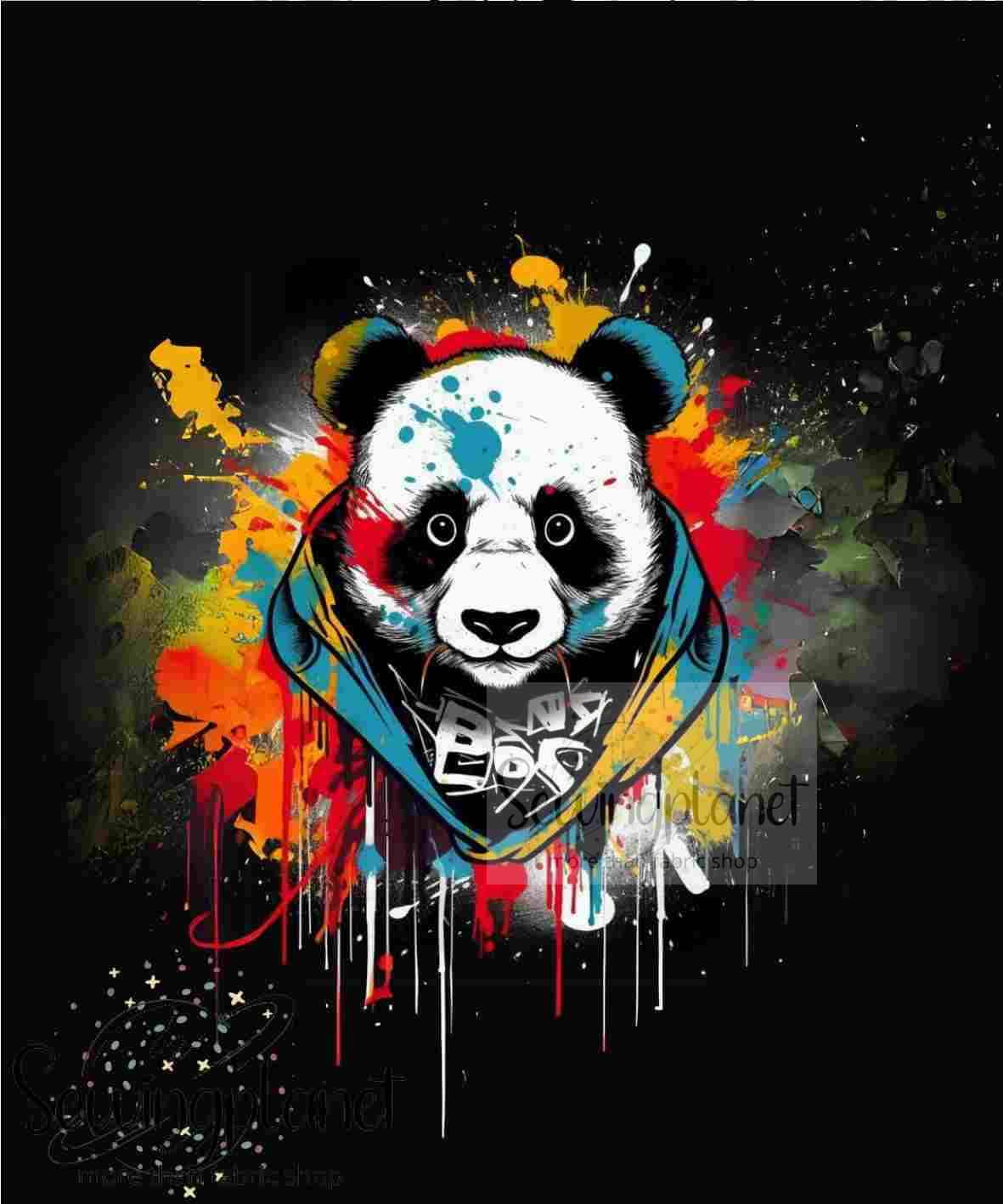 Panela panda na črni