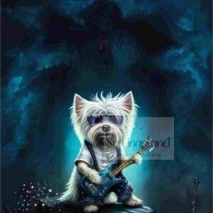 Panela kuža s kitaro