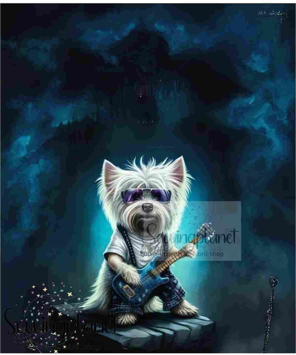 Panela kuža s kitaro