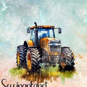 Panela rumeni traktor watercolor